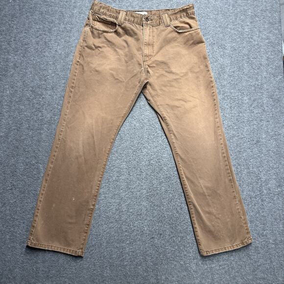 Levi’s SilverTab Jeans Mens 34x30* Brown Slim Fit Straight Leg Denim Y2K - Picture 1 of 10